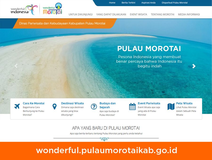 Website Dinas Pariwisata Kabupaten Pulau Morotai